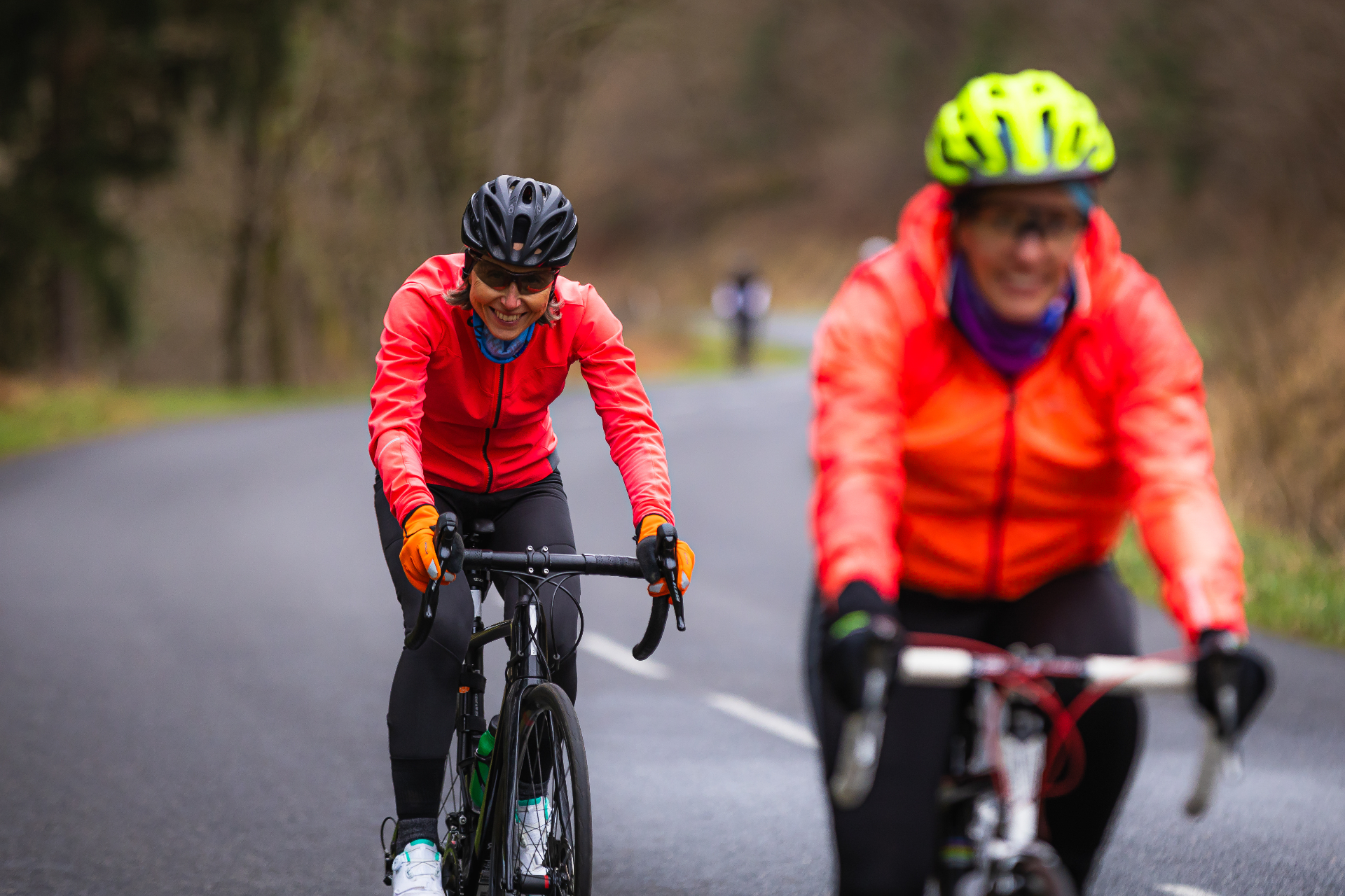 Route cycliste dans le Forez