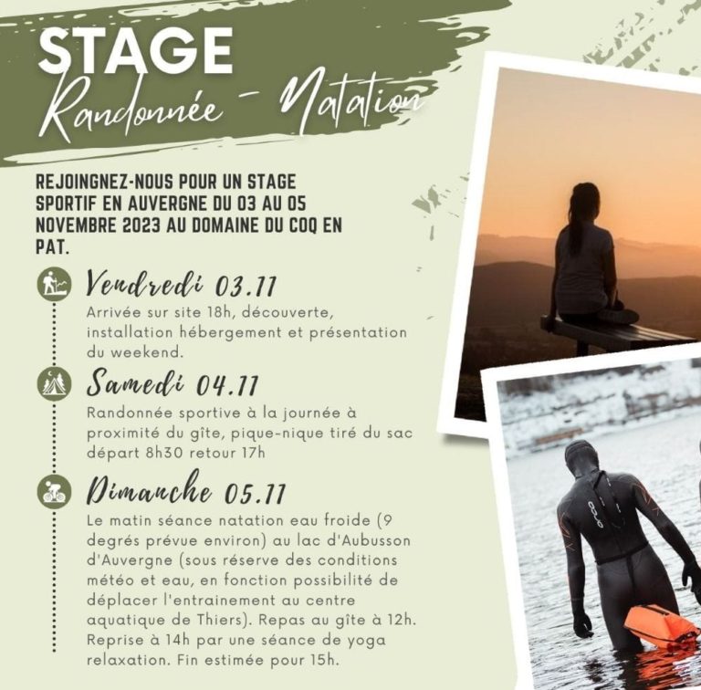 stage randonnée natation